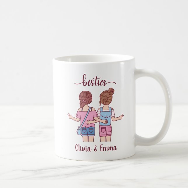 Mug Fille Besties Meilleurs amis Personnalisé (Droite)