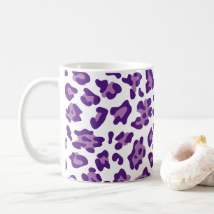 Mug Fille Blanc Royal violet et Lavender Leopard