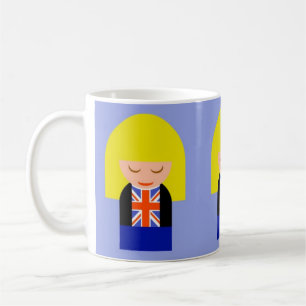 Mug Fille Blonde Patriotique Dans Un Tee Drapeau Union
