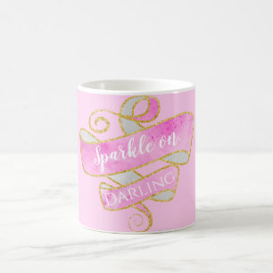 Mug Fille Blush Parties scintillant Or Rose Étinceler,