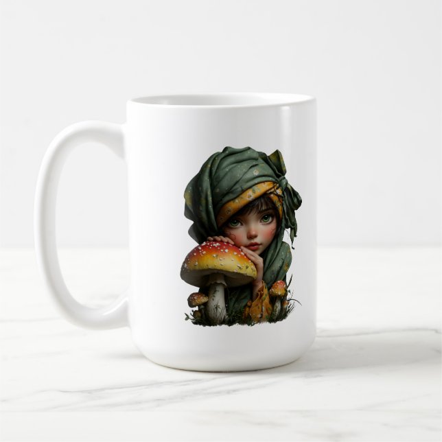 Mug Fille capricieuse de la forêt avec l'art fantastiq (Gauche)