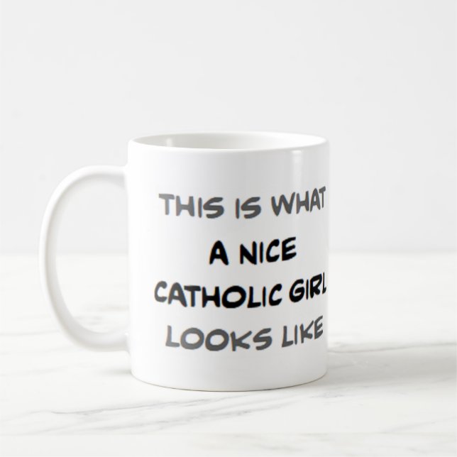 Mug fille catholique, jolie (Gauche)