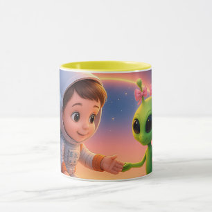 Mug Fille cosmonaute et petite extraterrestre
