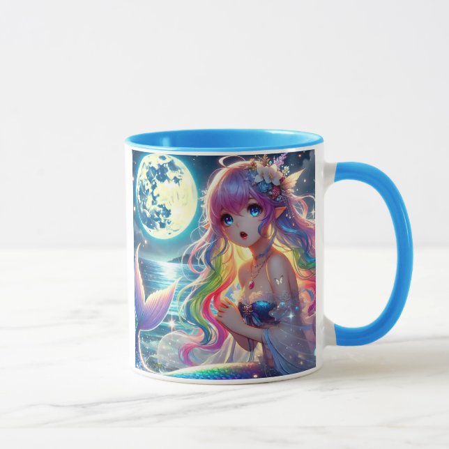 Mug Fille d'anime chantant clair de lune pixie mermaid (Droite)
