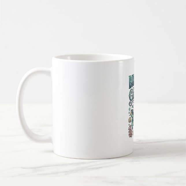 Mug Fille d'anniversaire 11 Tortue de mer Gravure vint (Gauche)