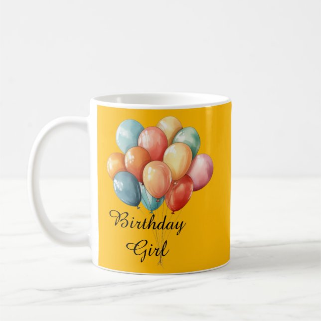 Mug Fille d'anniversaire Ballons Colorés   (Gauche)