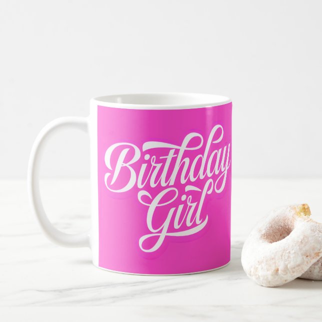 Mug Fille d'anniversaire rose (Avec donut)
