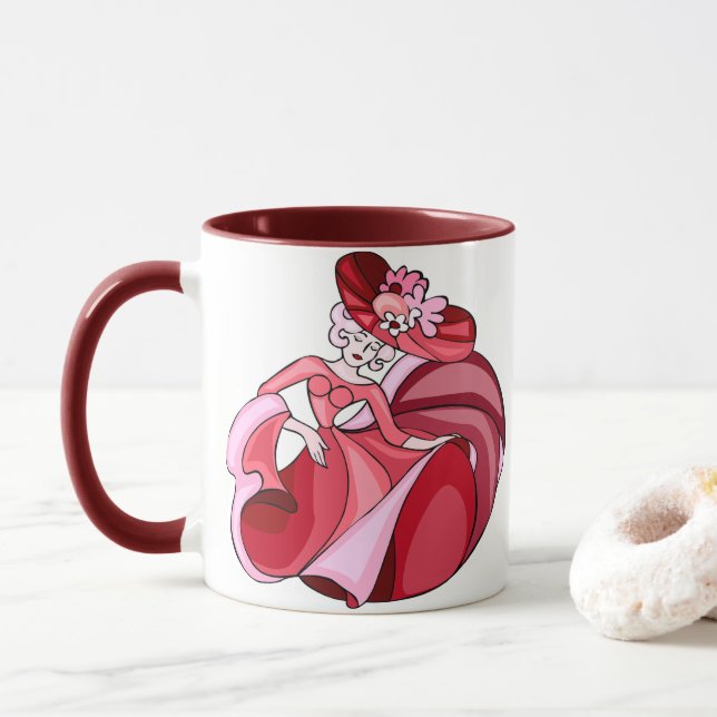 Mug Fille dansante rose (Avec donut)
