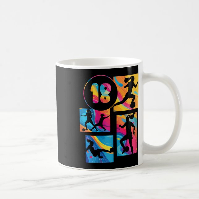 Mug Fille de 18 ans footballeuse Footll 18 ans (Droite)