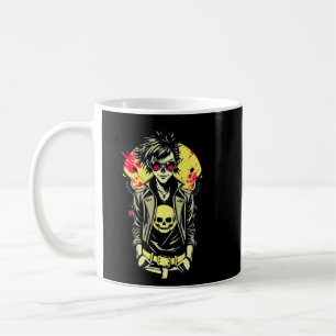 Mug Fille de crâne punk rebelle - Tee rétro