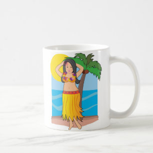 Mug fille de danse polynésienne hawaïenne