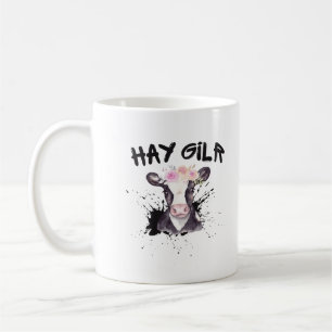 Mug Fille de foin agricultrice drôle bovins vache ferm