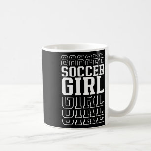 Mug Fille de football Texte superposé drôle Fille jeun