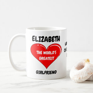 Mug Fille de la fête de Valentines Je t'aime Coeur rou