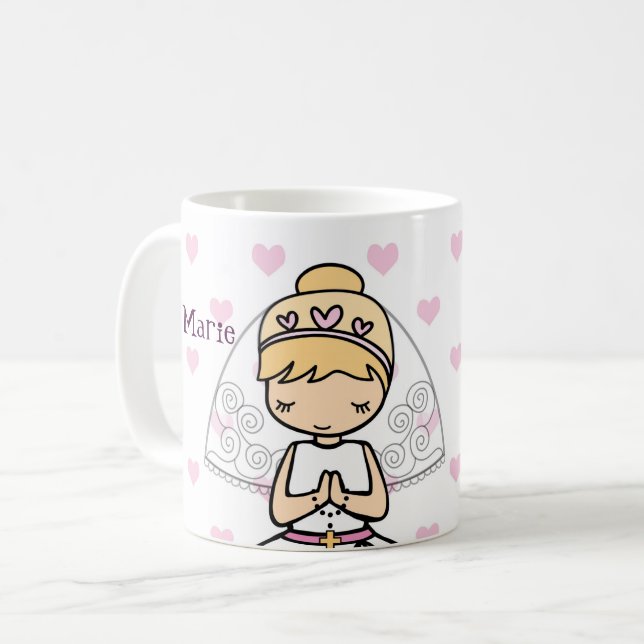 Mug Fille de la première communion personnalisée (Devant gauche)