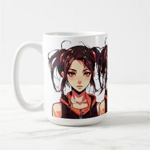 Mug Fille de manga charmante : illustration vectoriell