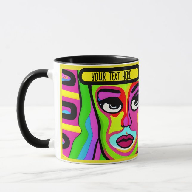 Mug fille de maquillage pshycodelic modifiable (Gauche)