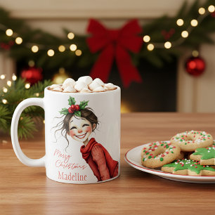 Mug Fille de Noël originale personnalisée
