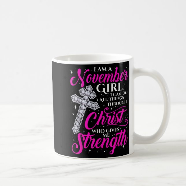 Mug Fille de novembre Citation drôle disant chrétienne (Droite)