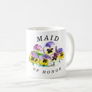 Mug Fille de Pansies d'honneur Mariage floral vintage