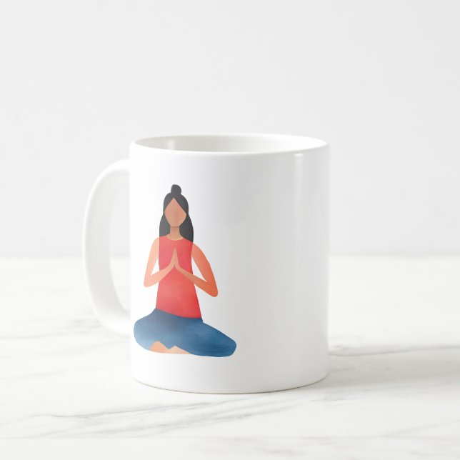 Mug Fille de yoga Méditation Namaste  (Devant gauche)