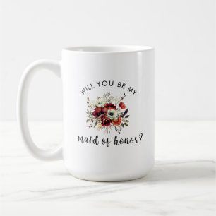 Mug Fille d'honneur Proposition Flore feutre Note