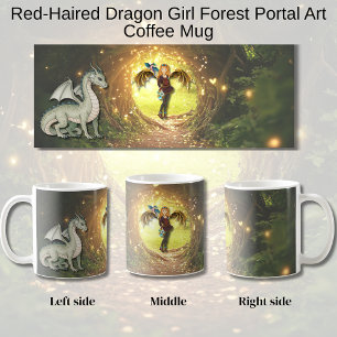 Mug Fille dragon aux cheveux roux Portail de la forêt