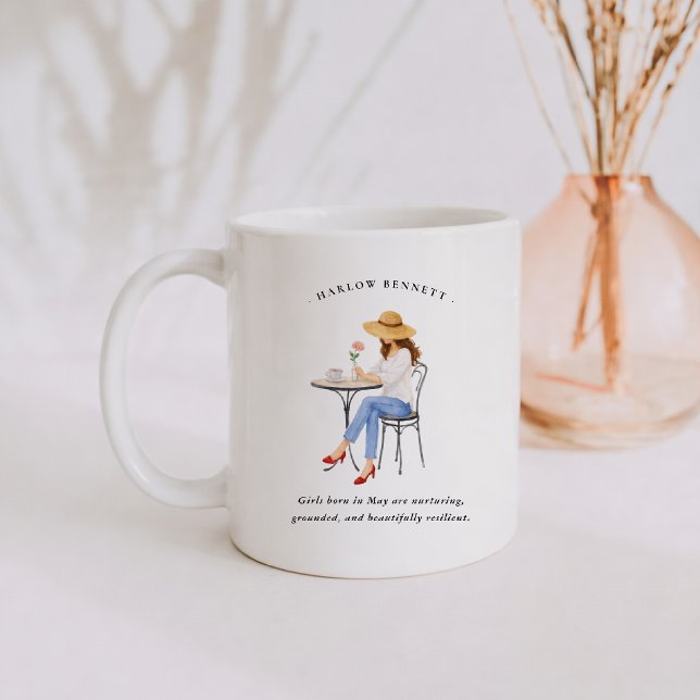 Mug Fille du mois de mai | Monogramme  (Créateur téléchargé)