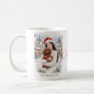 Mug Fille embrassant un chiot Caniche – Maman Caniche