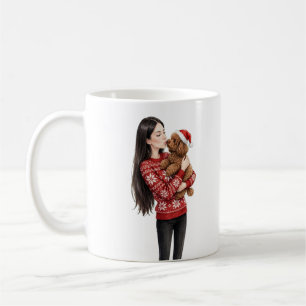 Mug Fille embrassant un chiot caniche – Maman caniche
