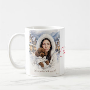 Mug Fille embrassant un chiot Caniche – Maman Caniche