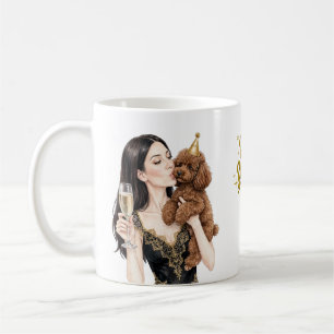 Mug Fille embrassant un chiot Caniche – Maman Caniche