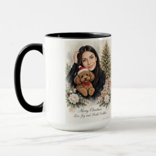Mug Fille embrassant un chiot Caniche – Maman Caniche