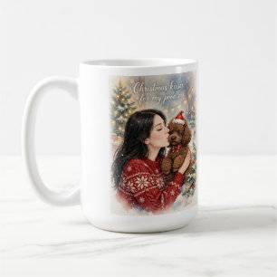 Mug Fille embrassant un chiot Caniche – Maman Caniche