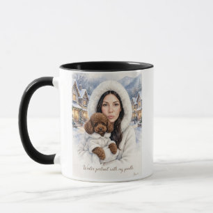 Mug Fille embrassant un chiot Caniche – Maman Caniche