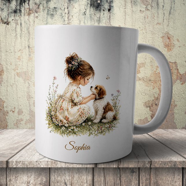 Mug Fille et chiot (Créateur téléchargé)