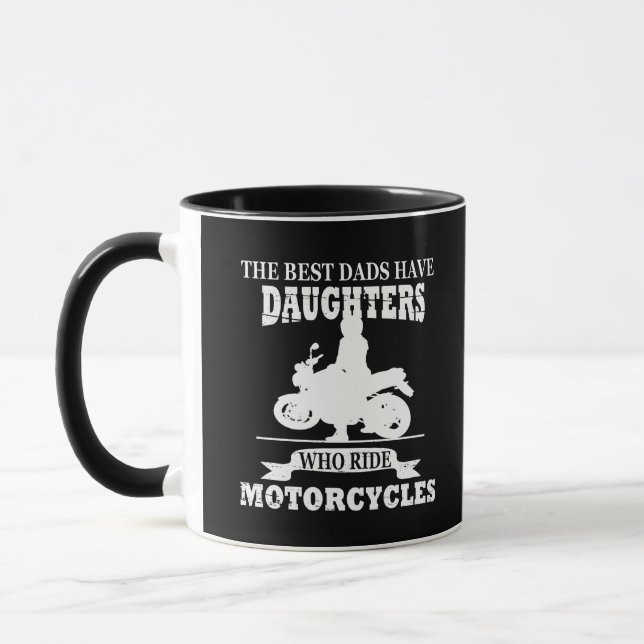 Mug Fille fait de la moto drôle fête des pères (Gauche)