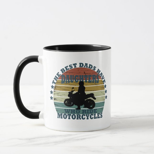 Mug Fille fait de la moto joyeuse fête des pères (Gauche)