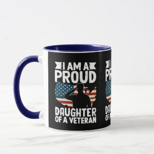 Mug Fille fière d'un vétéran patriote militaire papa