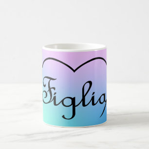 Mug Fille Figlia Pastels de coeur italien