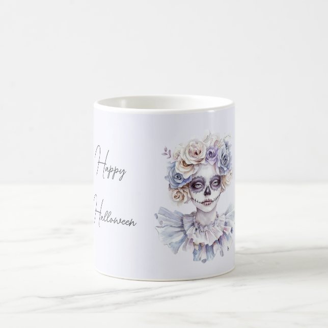 Mug Fille Fleur Lavande Crème Halloween (Centre)