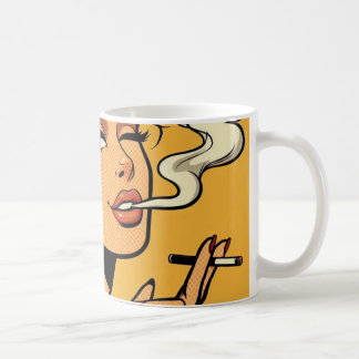 Mug Fille fumeuse | Art pop comic | Amoureux de la fum