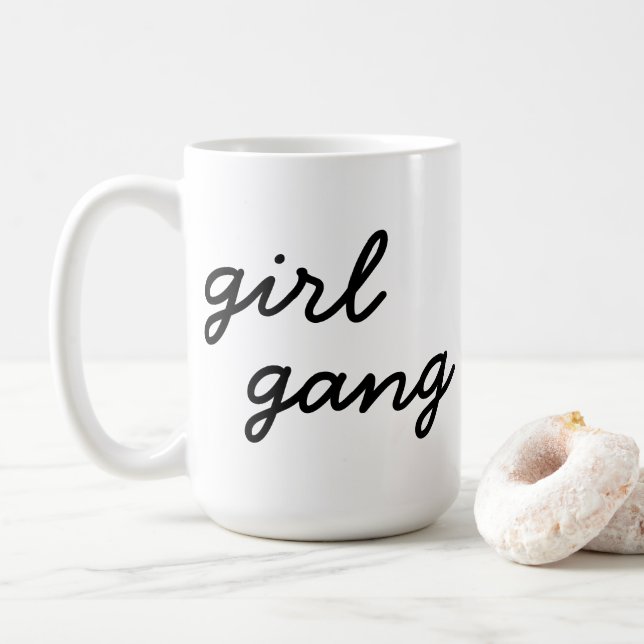 Mug fille gang mignon moderne féministe script de puis (Avec donut)