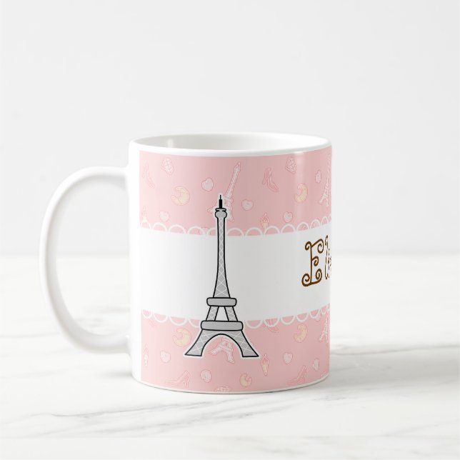 Mug Fille Girly de Tour Eiffel chic et à la mode de (Gauche)