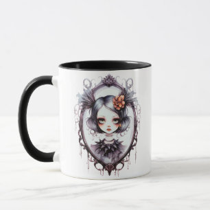 Mug Fille gothique dans miroir victorien Halloween