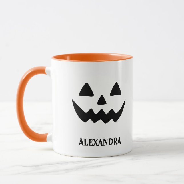 Mug Fille Jack-o'-lantern Citrouille face Halloween Mu (Gauche)