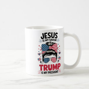 Mug Fille Jésus Mon Sauveur Trump Président Christian