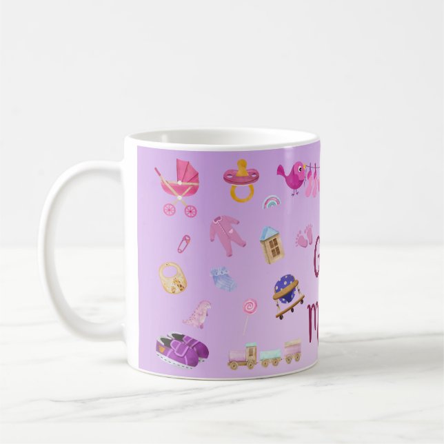 Mug Fille Maman Personnalisé Enveloppement Complet Con (Gauche)