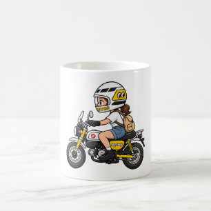 Mug Fille Mignonne à Moto – Dessin Animé de Mini Moto