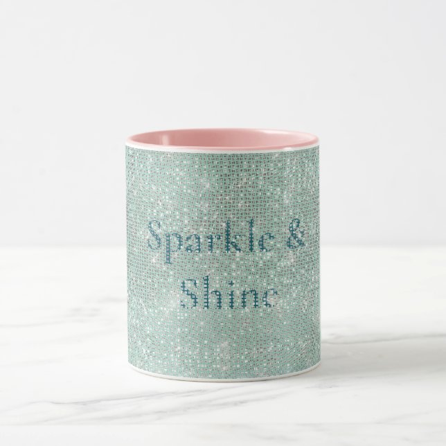 Mug Fille Mint Glitzy Sparkle (Centre)
